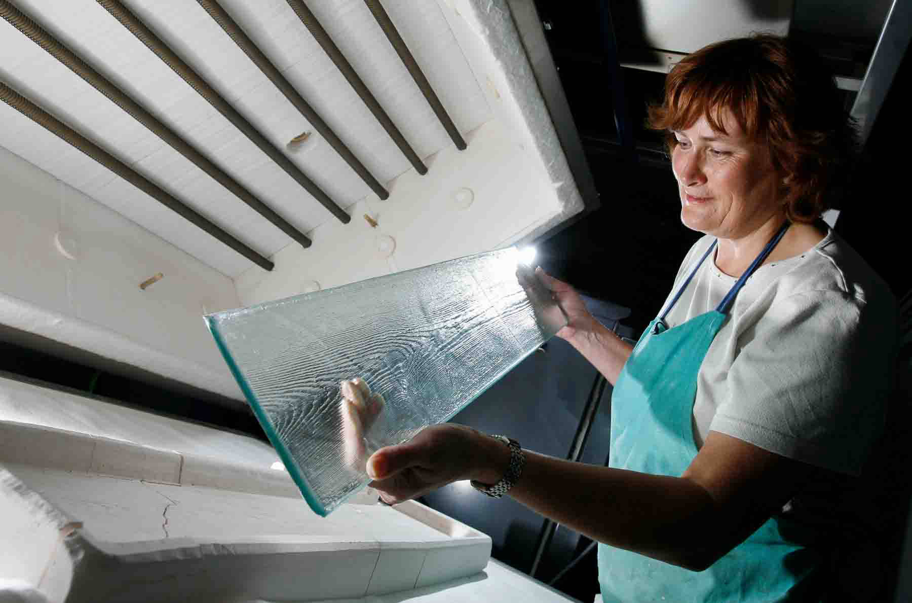 Glass plank flooring